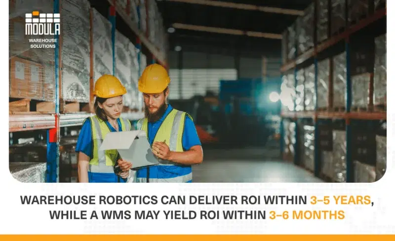 ROI สำหรับหุ่นยนต์คลังสินค้าและ WMS ระยะเวลาและสูตรคำนวณ